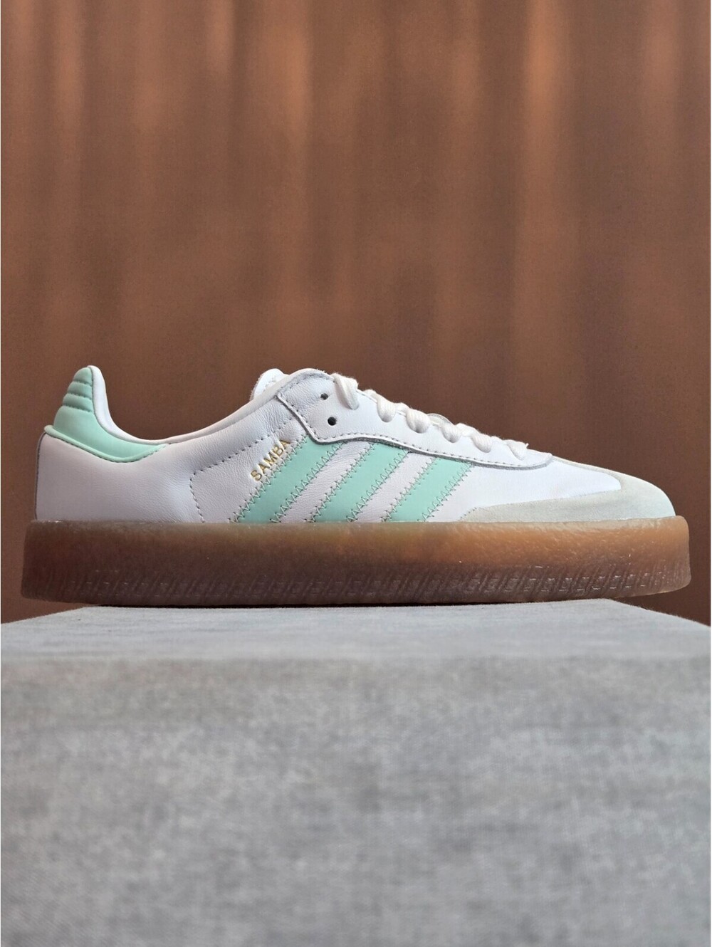 adidas Sambae - White / Clear Mint / Gold (JQ1314) Youth Size 5.5Y Women's 6.5